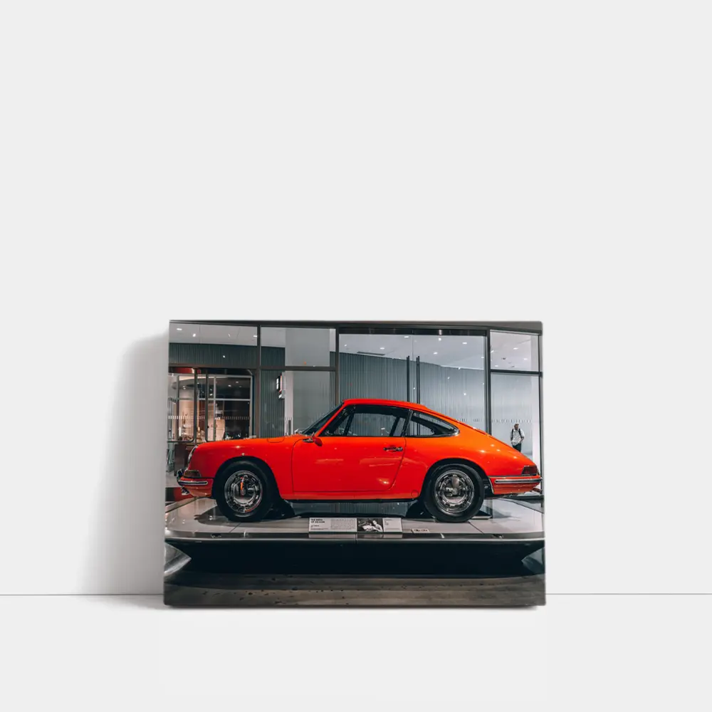 Classic Porsche 911 Red Museum Display – Wall Art