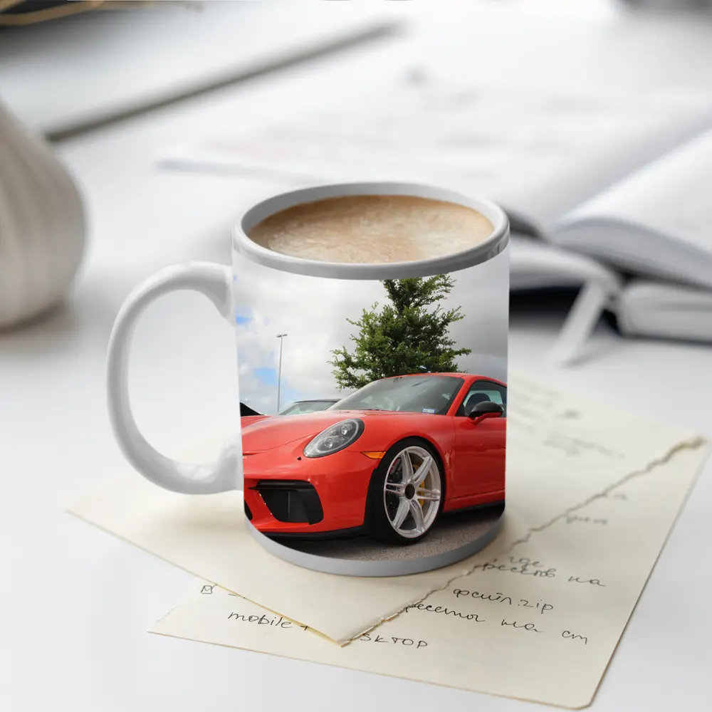 Porsche 911 GT3 Red Parking Lot – Mugs