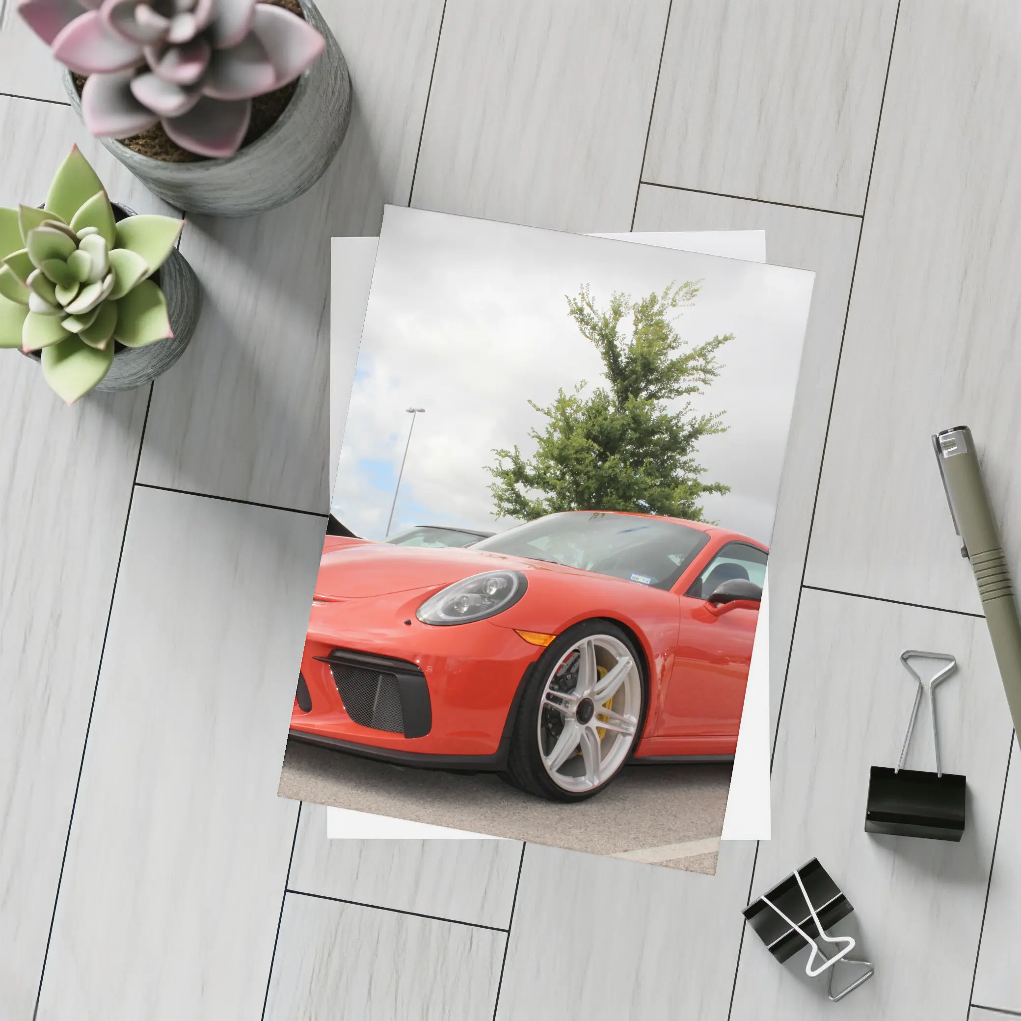 Porsche 911 GT3 Red Parking Lot – Postcards