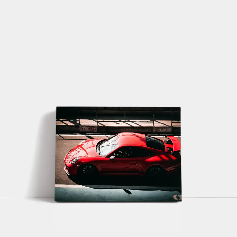Red Porsche 911 GT3 On Race Track – Wall Art