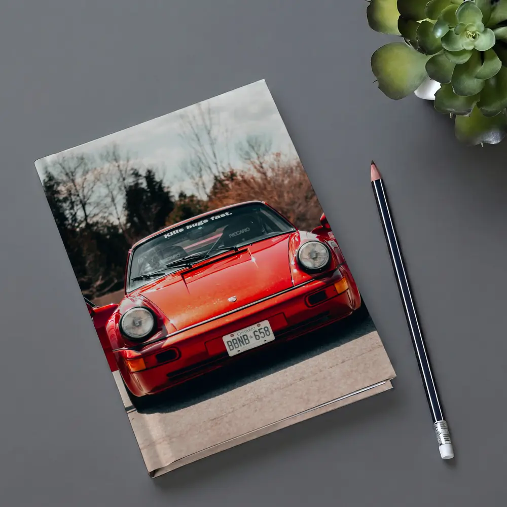 Red Porsche 911 Front View Doors Open – Notebooks