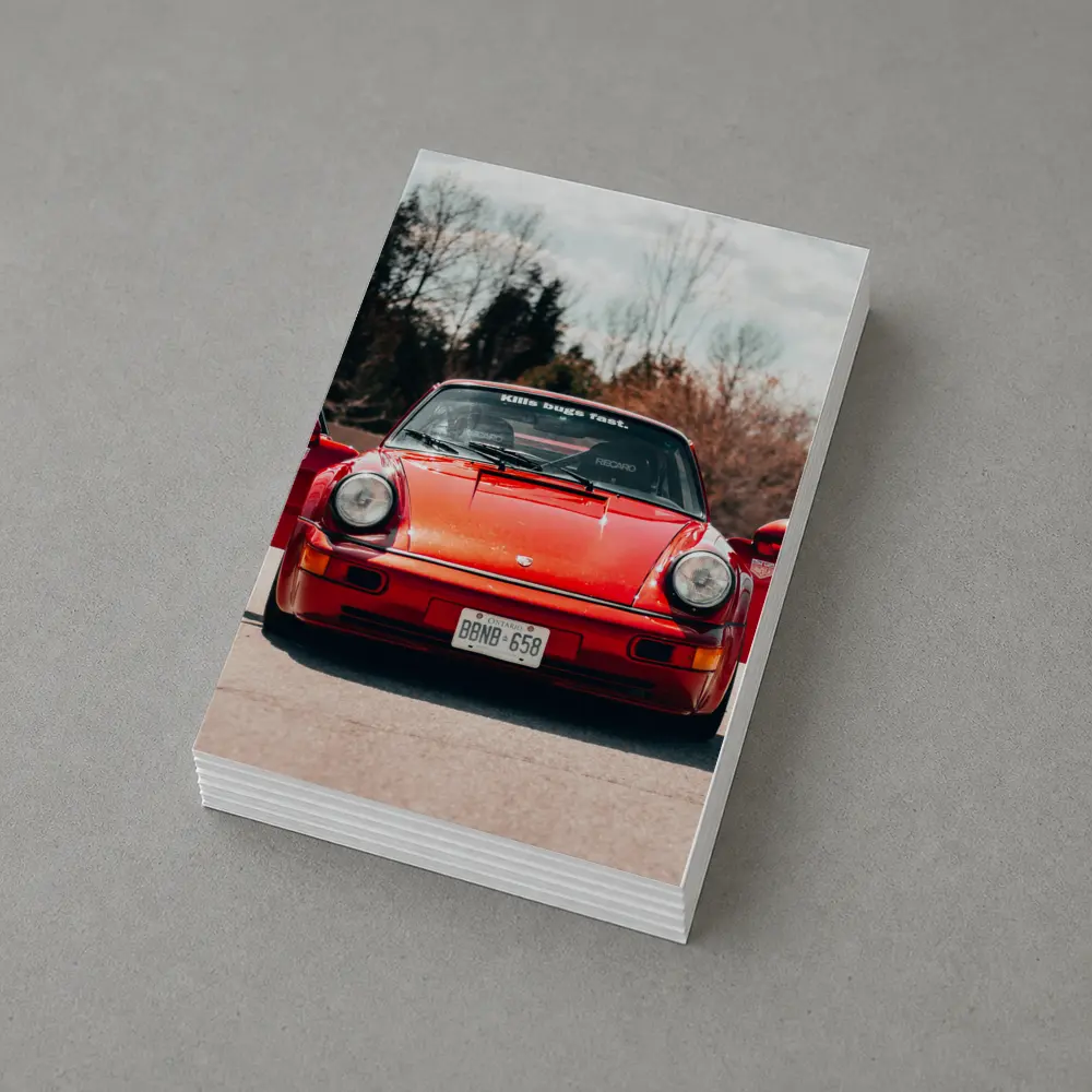 Red Porsche 911 Front View Doors Open – Postcards