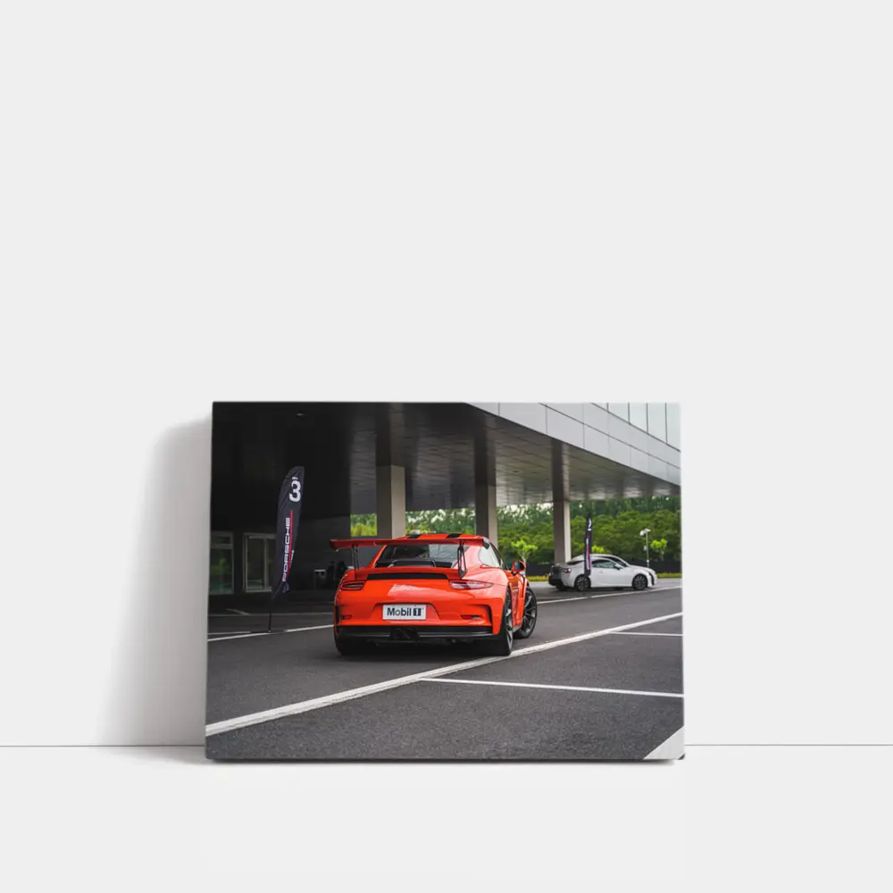 Porsche 911 GT3 RS Orange Rear View – Wall Art