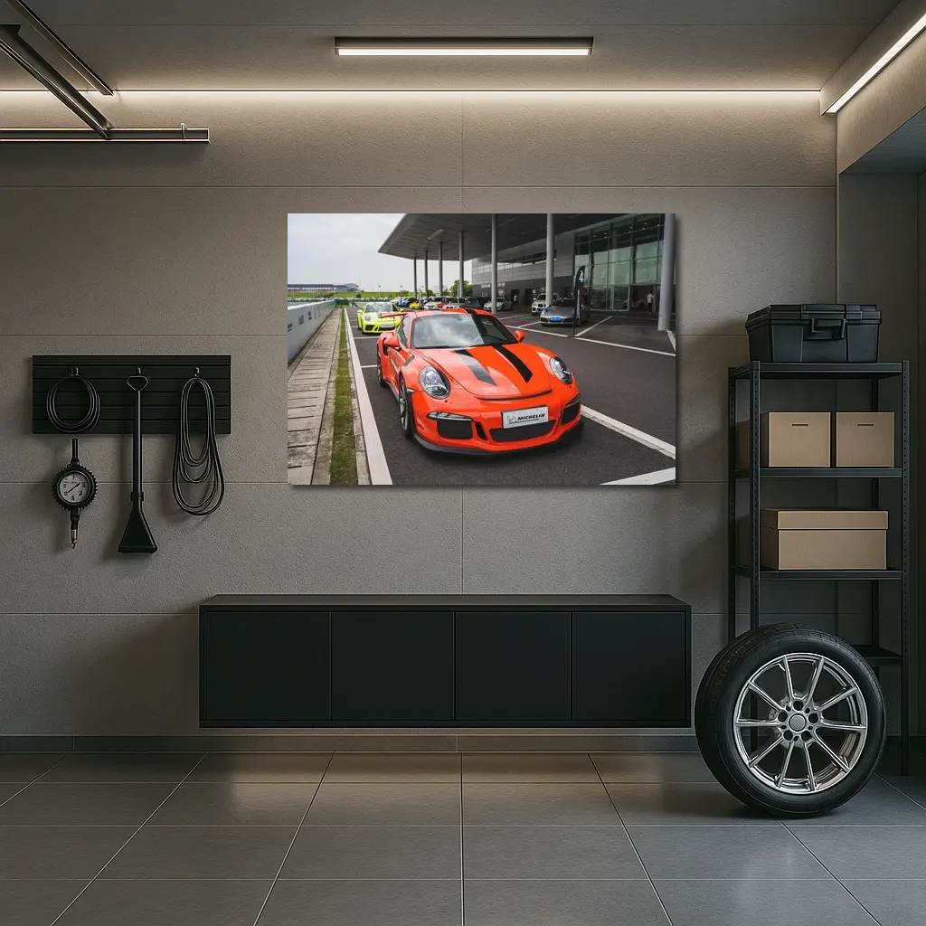 Porsche 911 GT3 RS Orange Track Day – Wall Art
