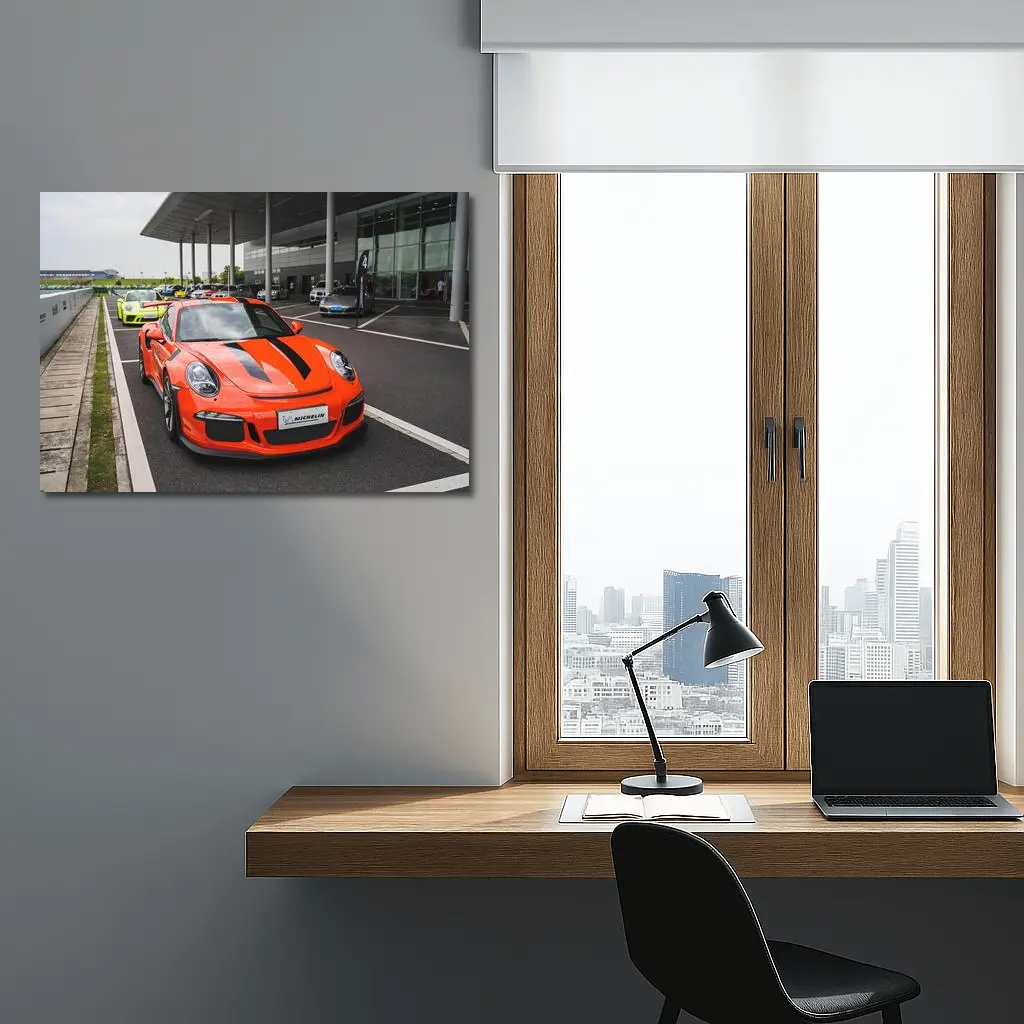 Porsche 911 GT3 RS Orange Track Day – Wall Art
