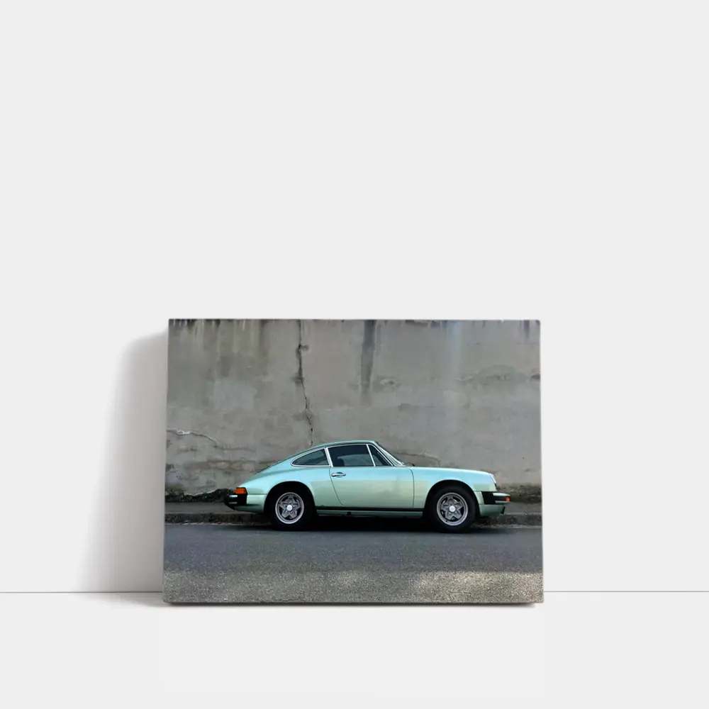 Porsche 911 Mint Green Classic Street Side – Wall Art