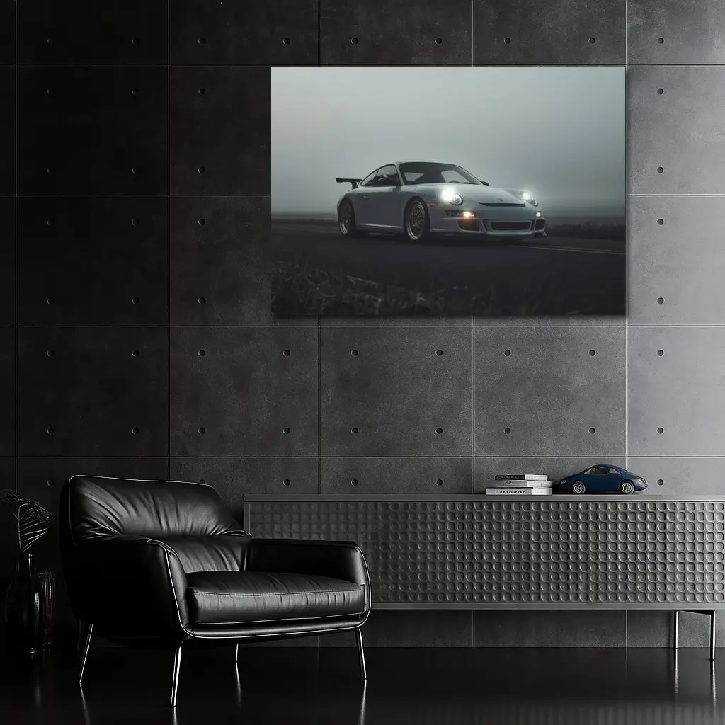 Porsche 911 GT3 Foggy Road Gray – Wall Art