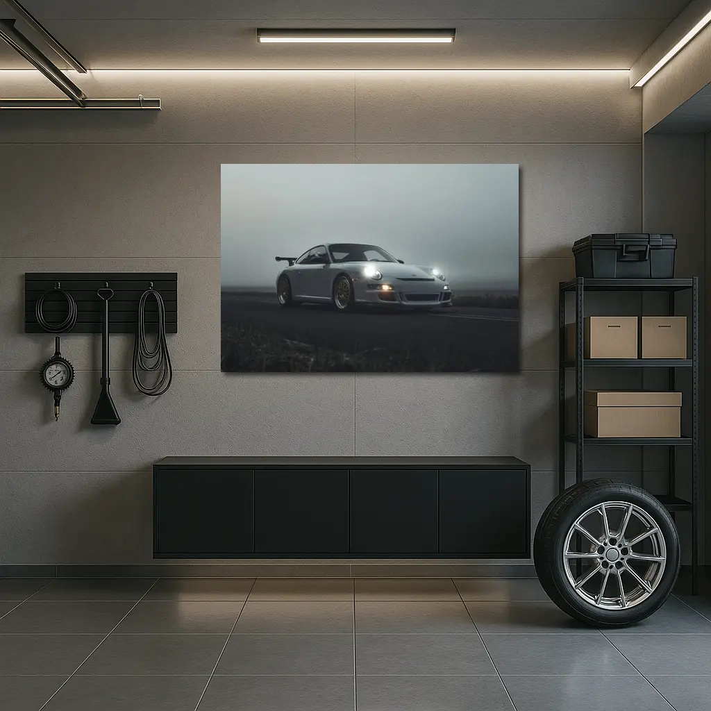 Porsche 911 GT3 Foggy Road Gray – Wall Art