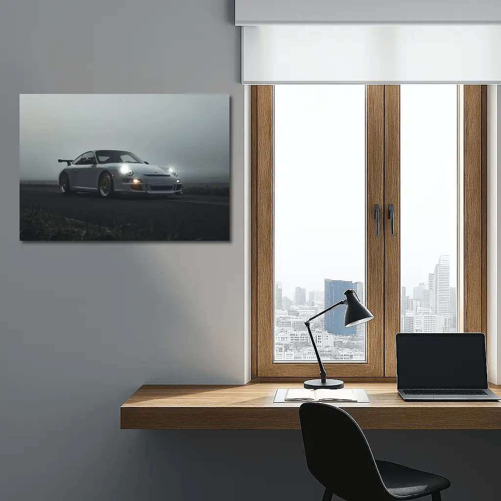 Porsche 911 GT3 Foggy Road Gray – Wall Art