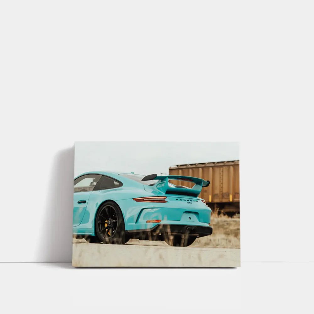 Porsche GT3 Miami Blue Rear Shot – Wall Art