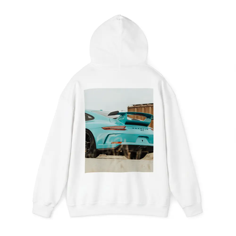 Porsche GT3 Miami Blue Rear Shot – Hoodies