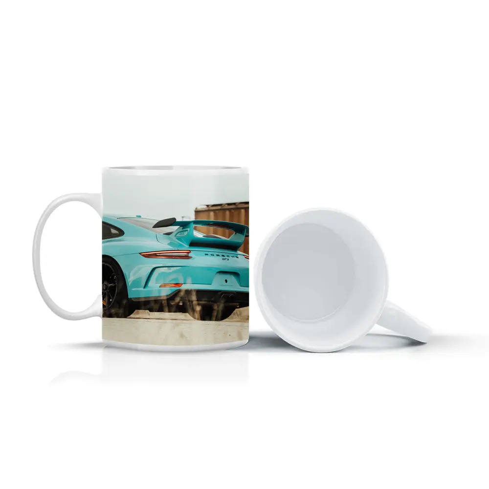 Porsche GT3 Miami Blue Rear Shot – Mugs
