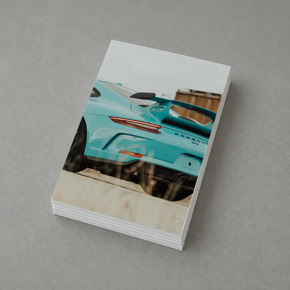 Porsche GT3 Miami Blue Rear Shot – Postcards