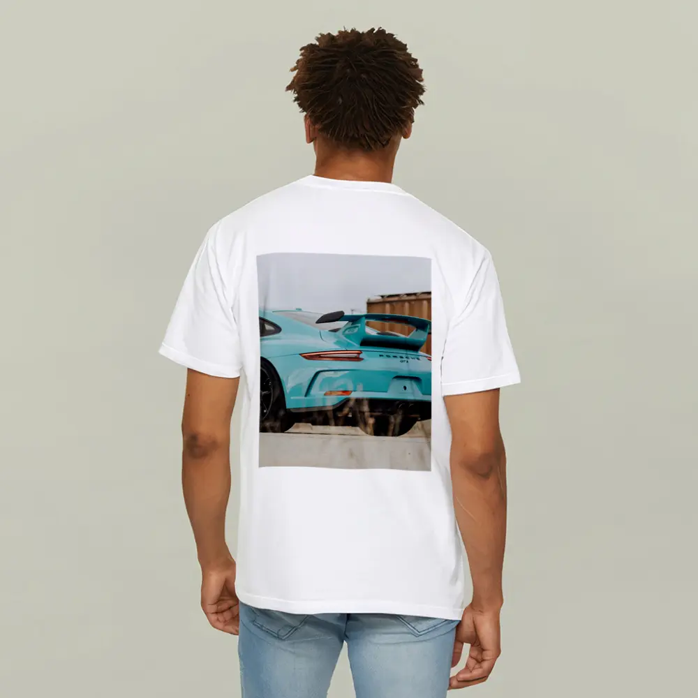 Porsche GT3 Miami Blue Rear Shot – T-Shirts