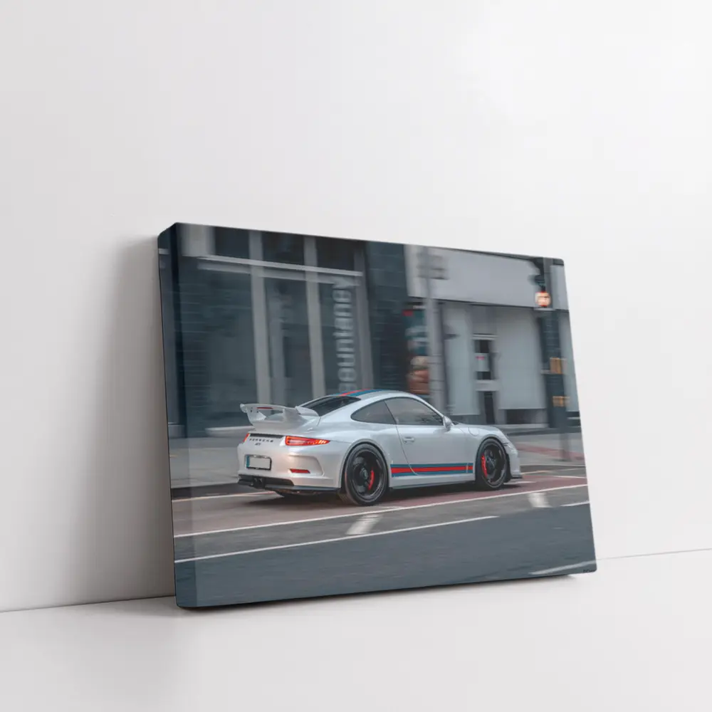 Porsche 911 GT3 White City Street – Wall Art
