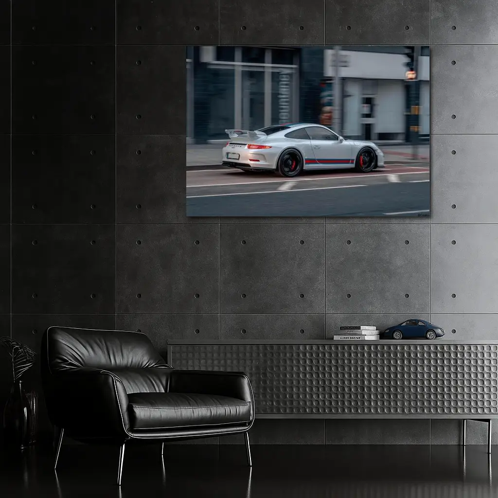 Porsche 911 GT3 White City Street – Wall Art