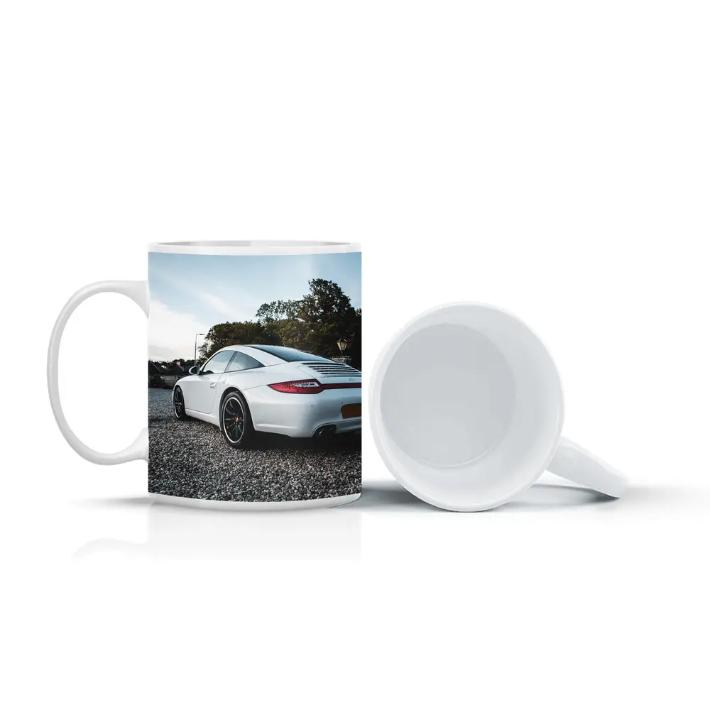 Porsche 911 White Rear Gravel Setting – Mugs