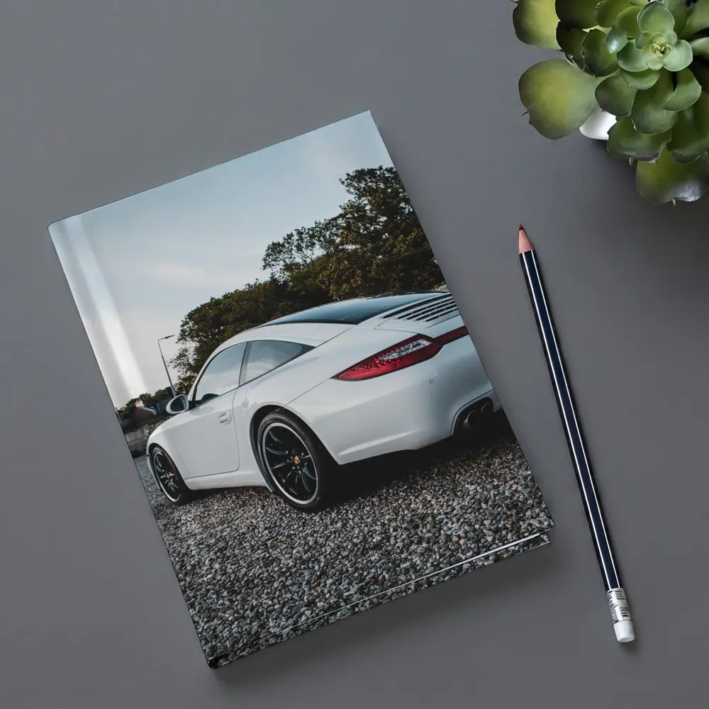 Porsche 911 White Rear Gravel Setting – Notebooks