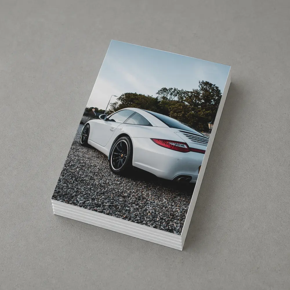 Porsche 911 White Rear Gravel Setting – Postcards