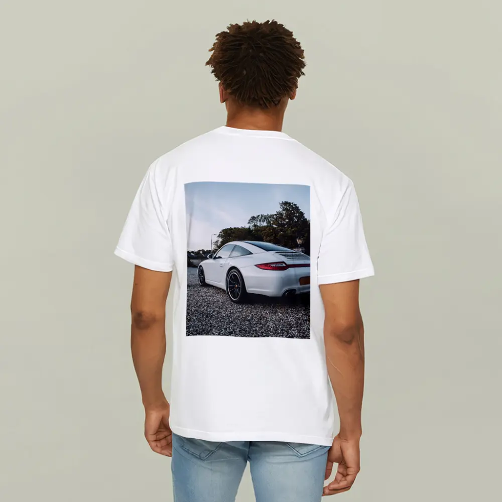 Porsche 911 White Rear Gravel Setting – T-Shirts
