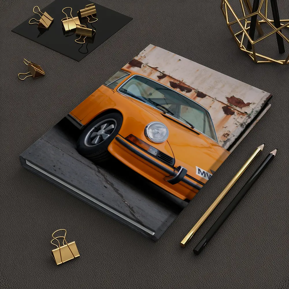 Porsche 911 Orange Classic Car Rusty Wall – Notebooks