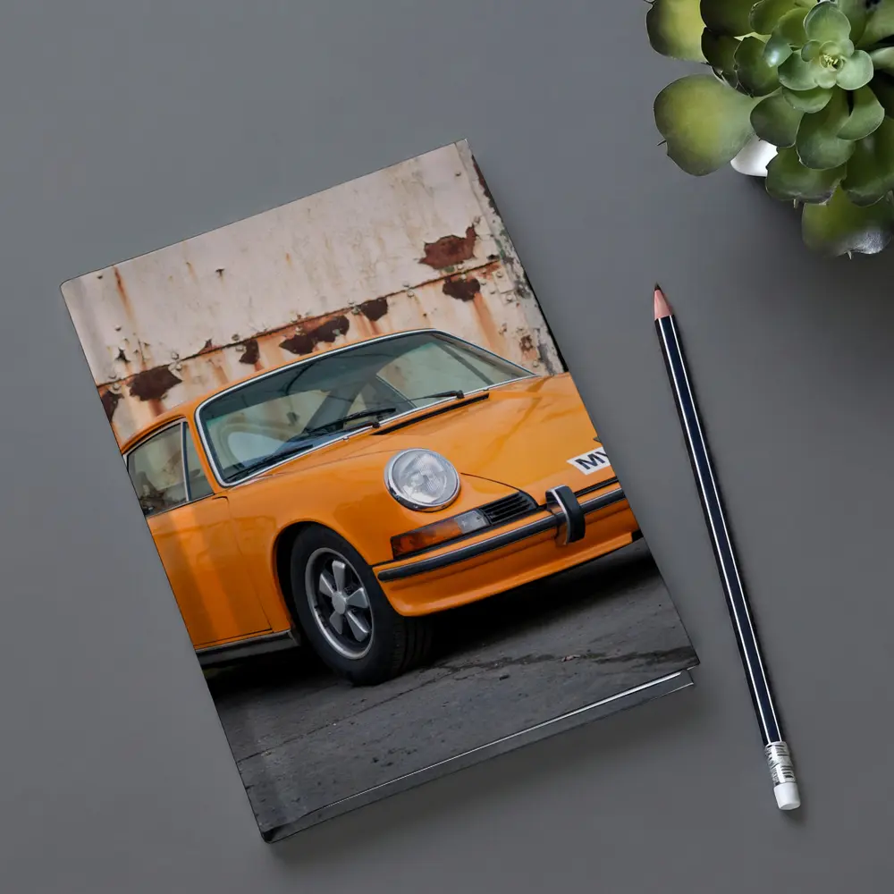 Porsche 911 Orange Classic Car Rusty Wall – Notebooks