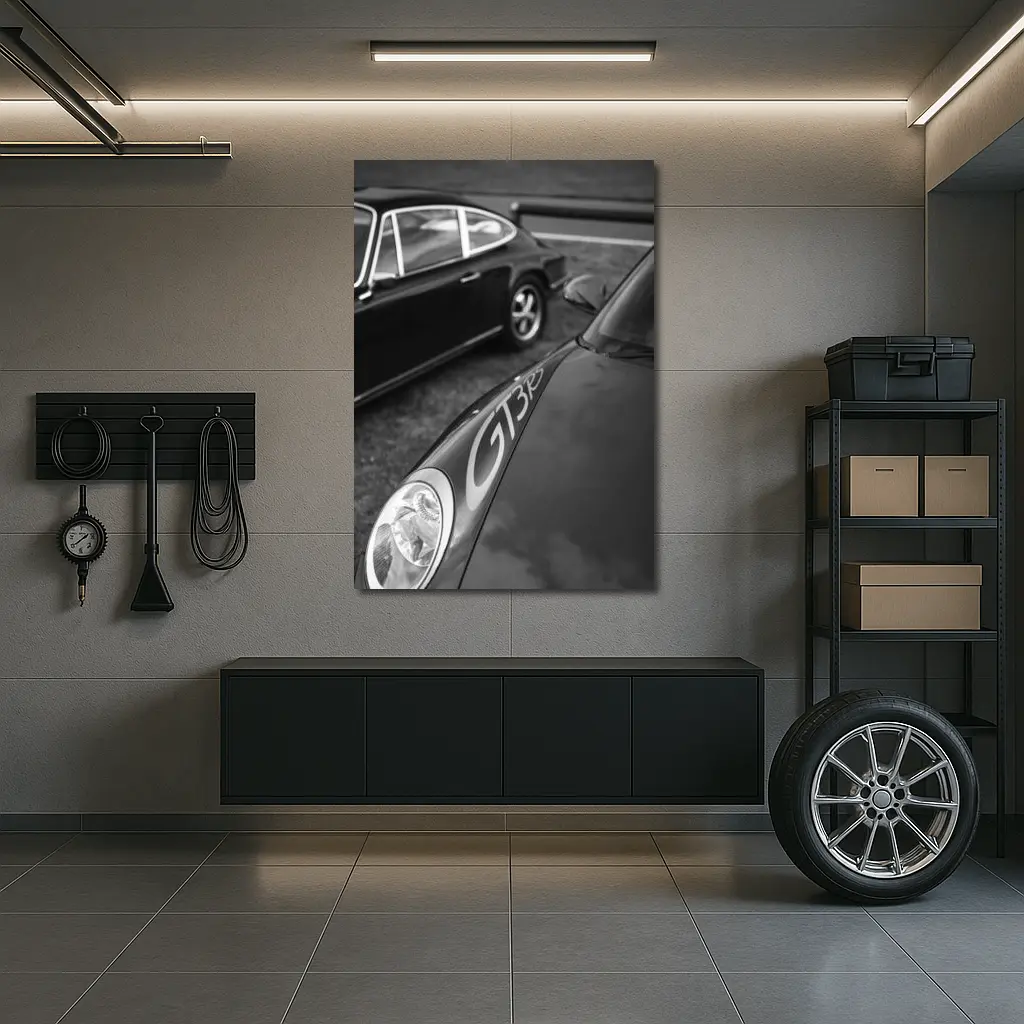Porsche GT3 RS Classic Black and White – Wall Art