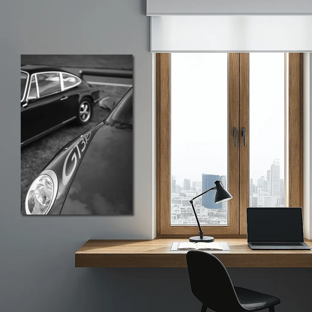 Porsche GT3 RS Classic Black and White – Wall Art