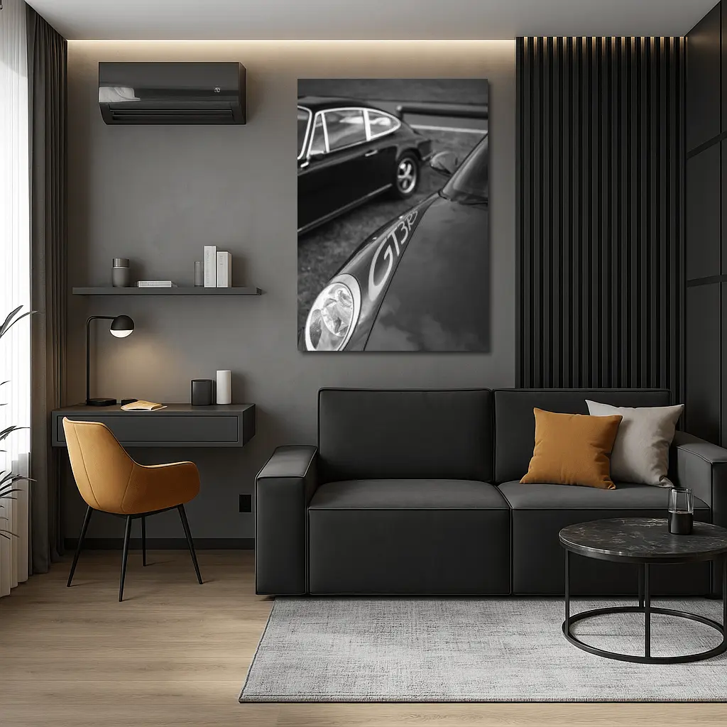 Porsche GT3 RS Classic Black and White – Wall Art