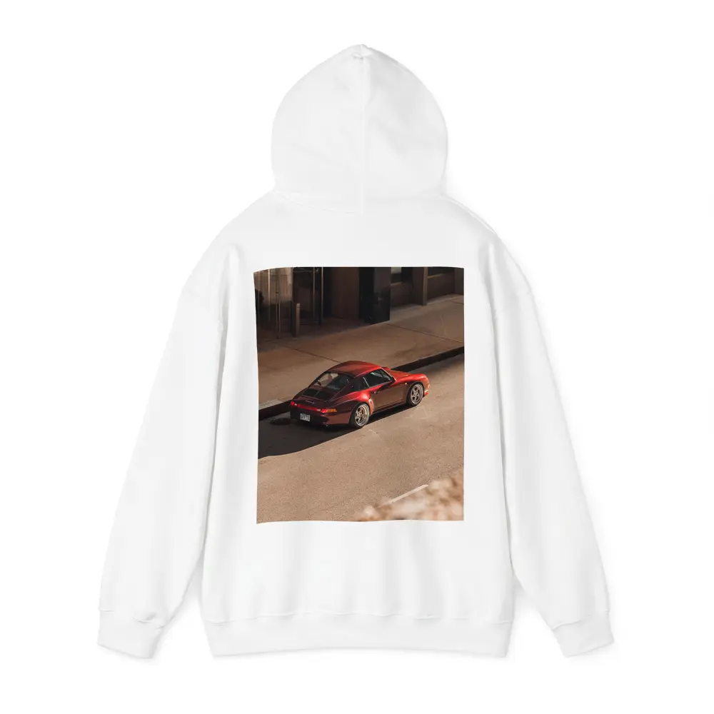 Red Porsche 911 Parked Urban Street – Hoodies