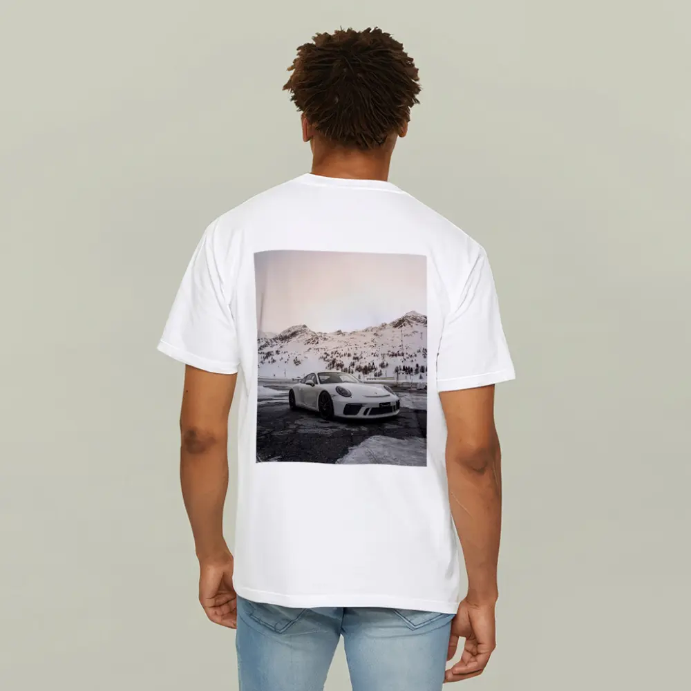 Porsche 911 GT3 White Snowy Mountain Setting – T-Shirts