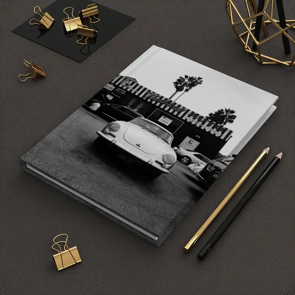 Porsche 356 Black White Parking Lot Street – Notebooks