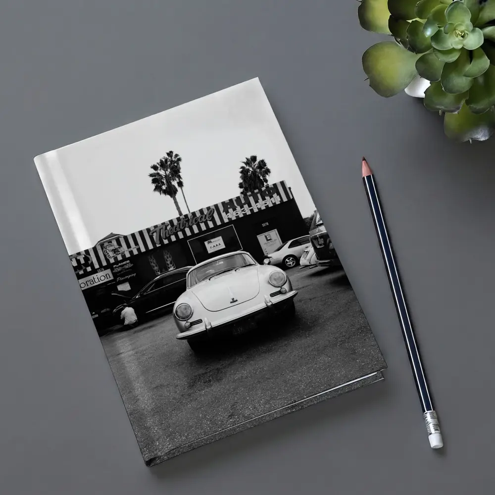 Porsche 356 Black White Parking Lot Street – Notebooks