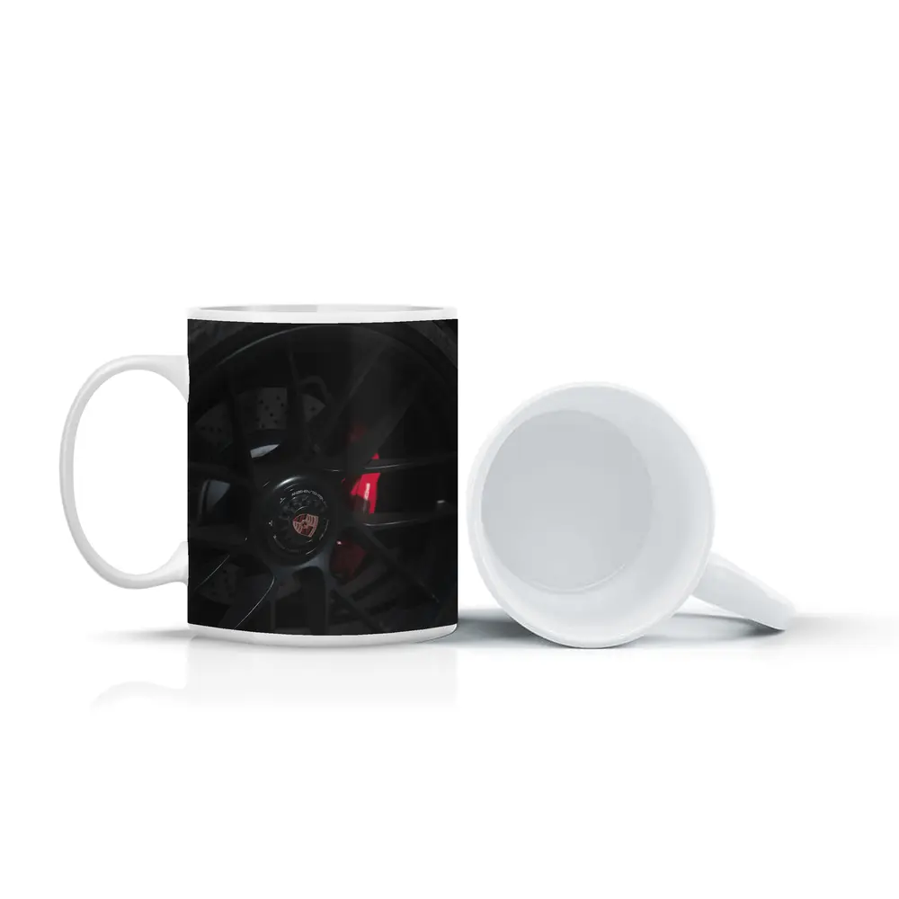 Porsche Black Alloy Wheel Red Brake Caliper – Mugs