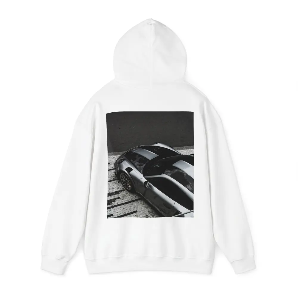 Porsche 911 GT Silver Street Overhead View – Hoodies