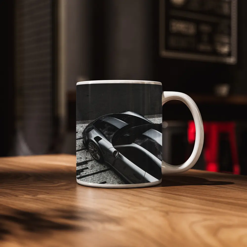 Porsche 911 GT Silver Street Overhead View – Mugs