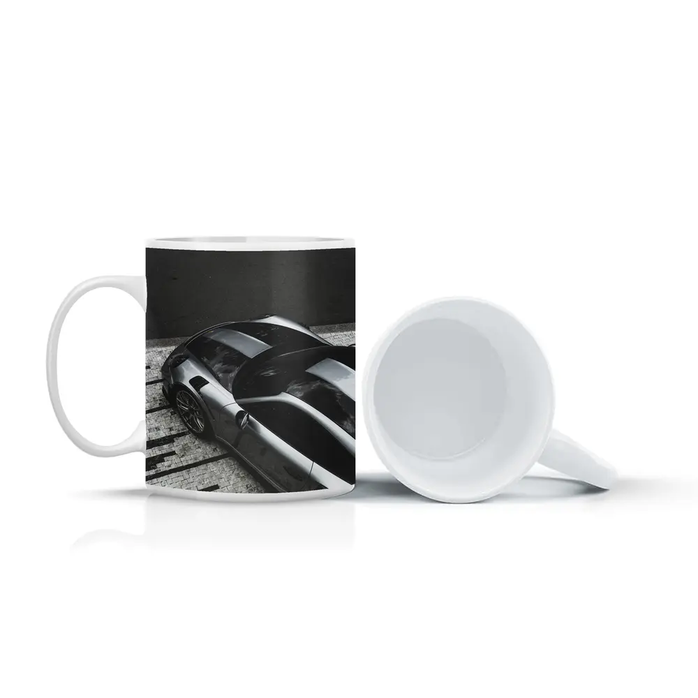 Porsche 911 GT Silver Street Overhead View – Mugs