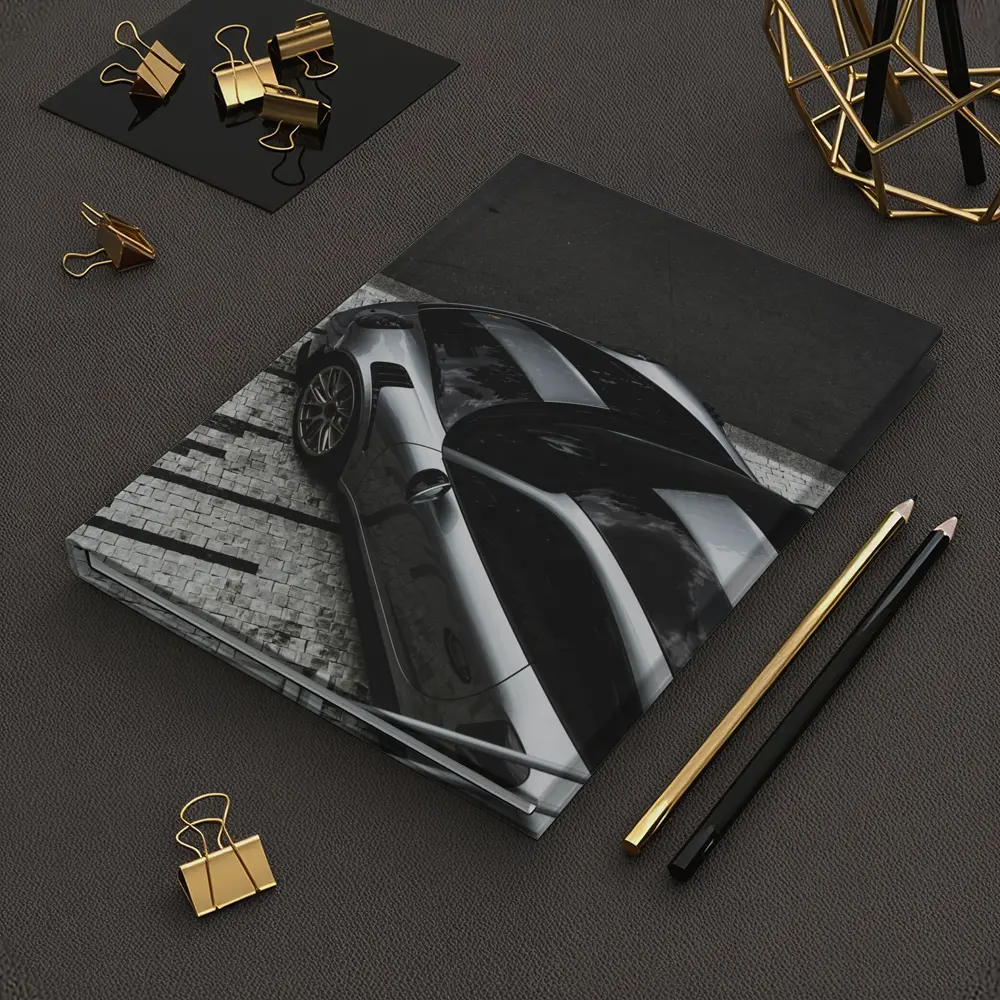 Porsche 911 GT Silver Street Overhead View – Notebooks