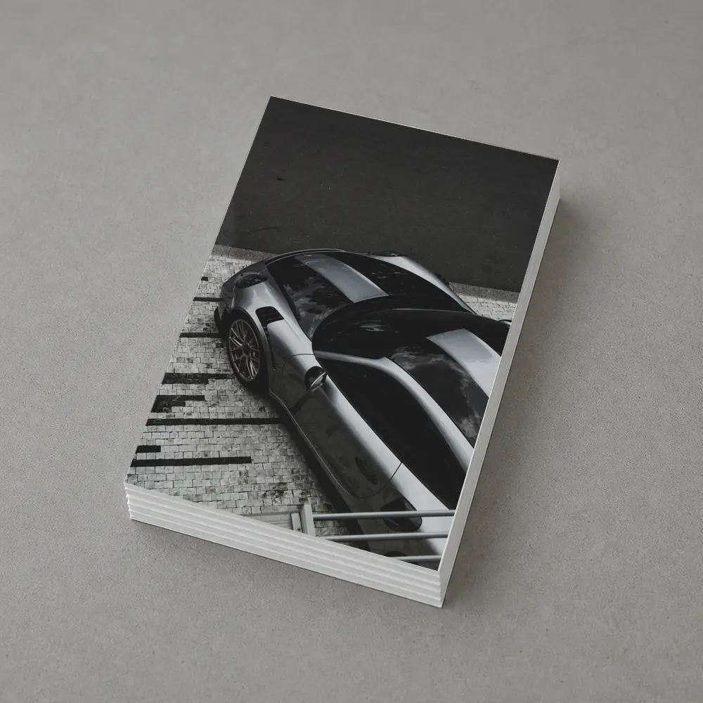 Porsche 911 GT Silver Street Overhead View – Postcards