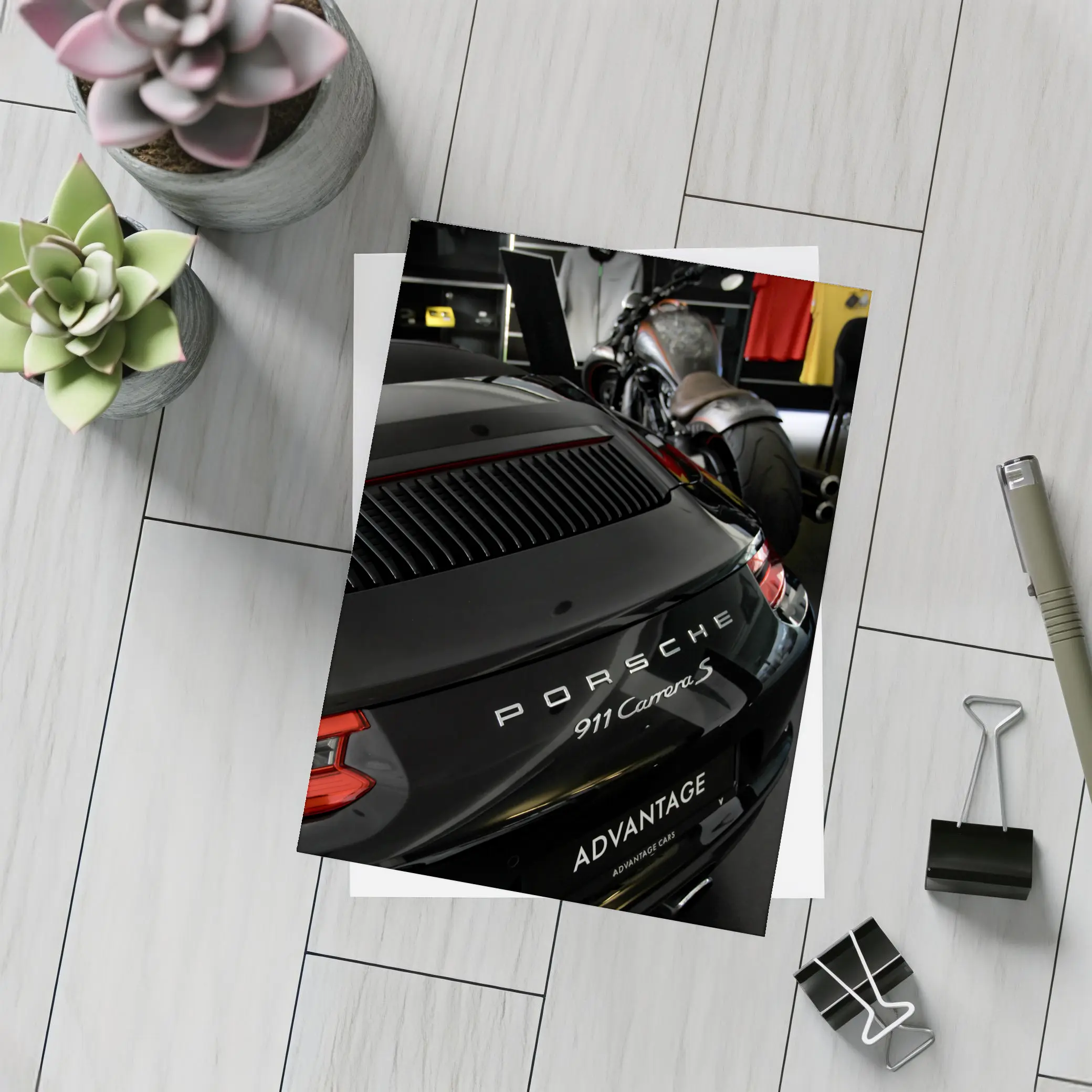 Porsche 911 Carrera S Black Rear Detail – Postcards