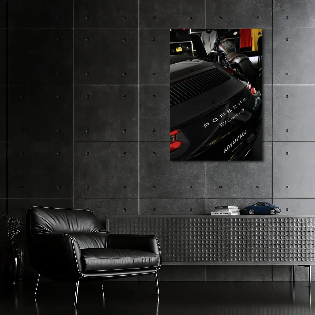 Porsche 911 Carrera S Black Rear Detail – Wall Art