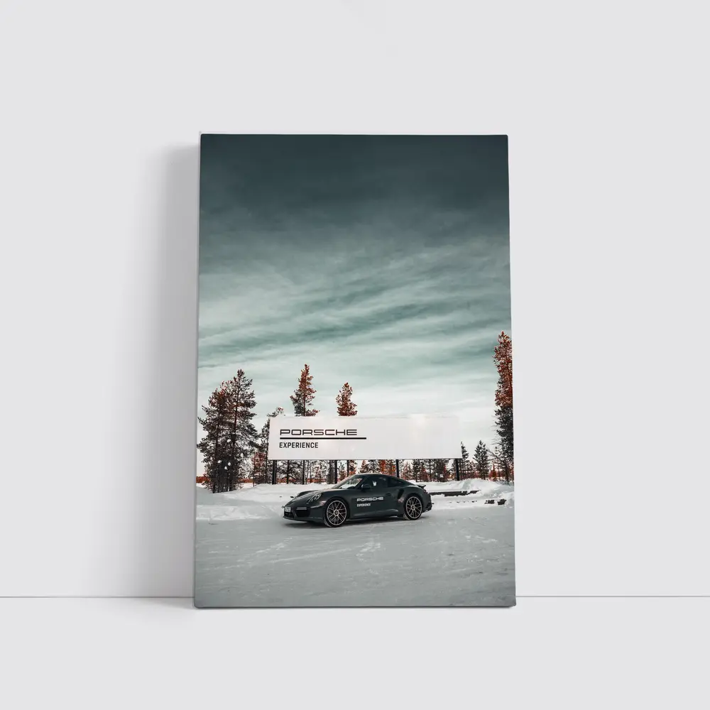 Porsche 911 Turbo Snow Winter Scene – Wall Art