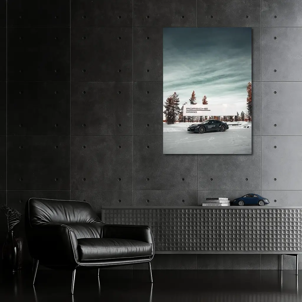 Porsche 911 Turbo Snow Winter Scene – Wall Art