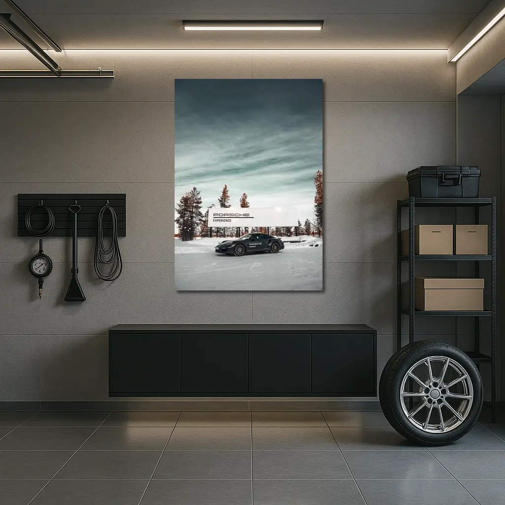 Porsche 911 Turbo Snow Winter Scene – Wall Art