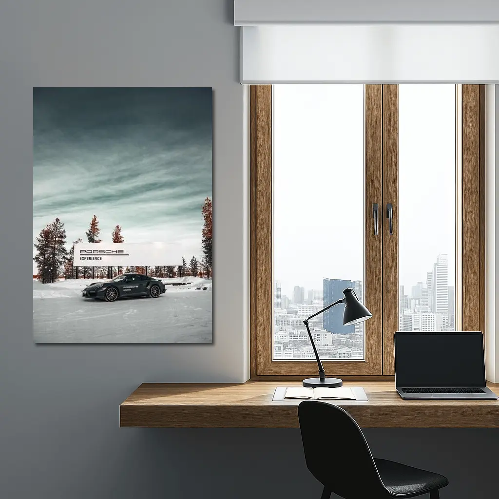 Porsche 911 Turbo Snow Winter Scene – Wall Art