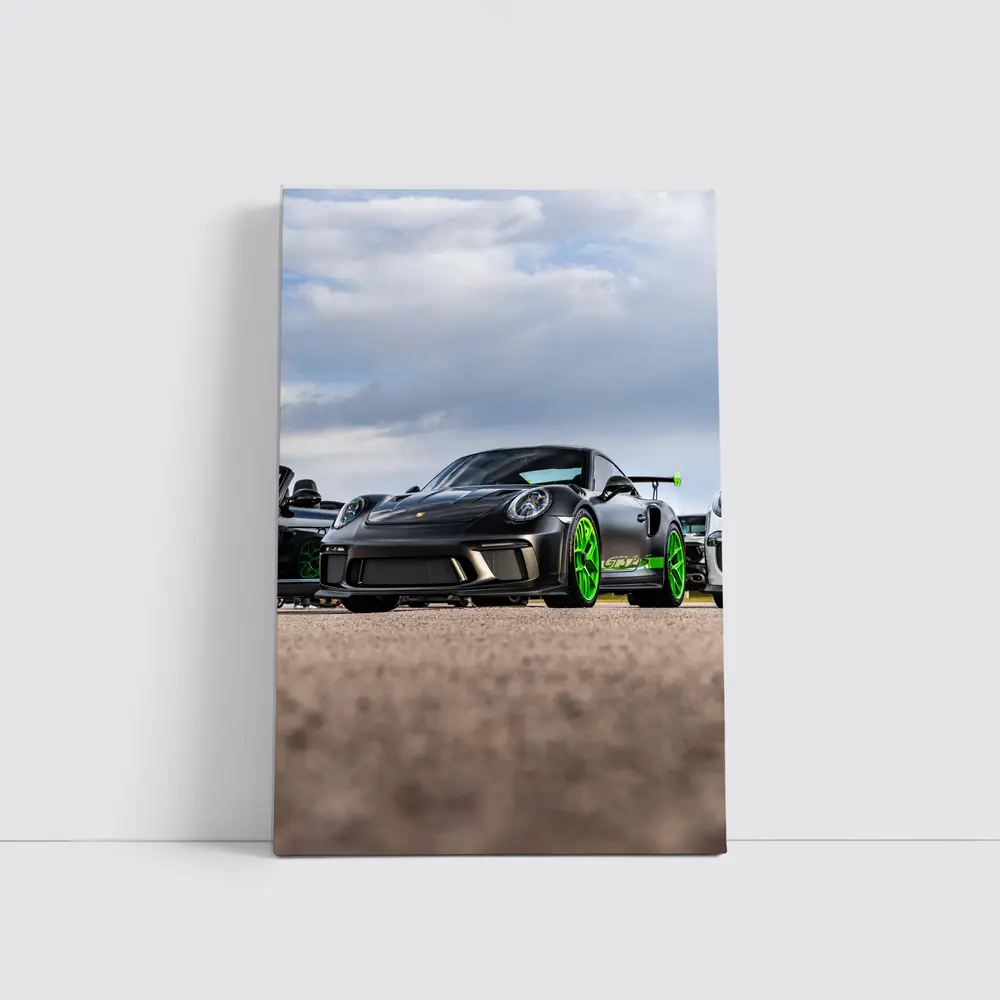 Porsche GT RS Black Green Track Day – Wall Art