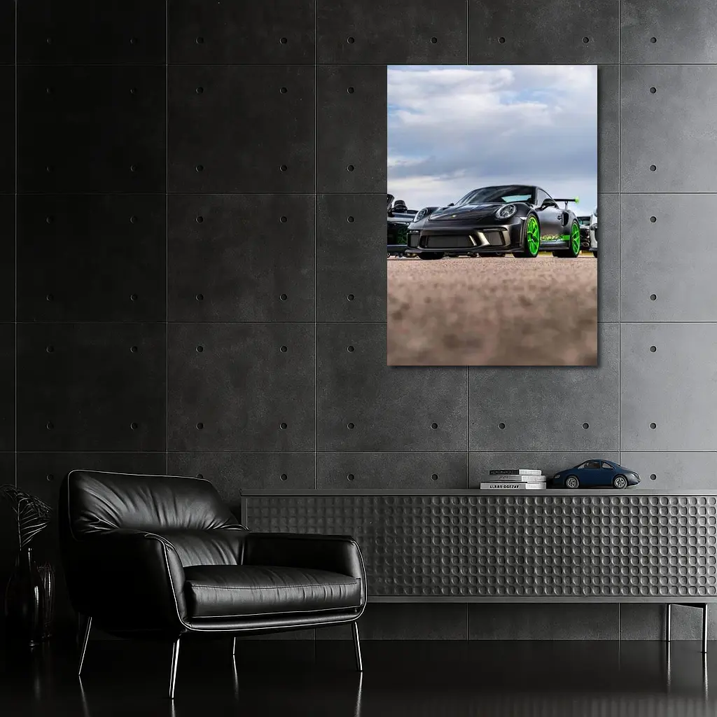 Porsche GT RS Black Green Track Day – Wall Art