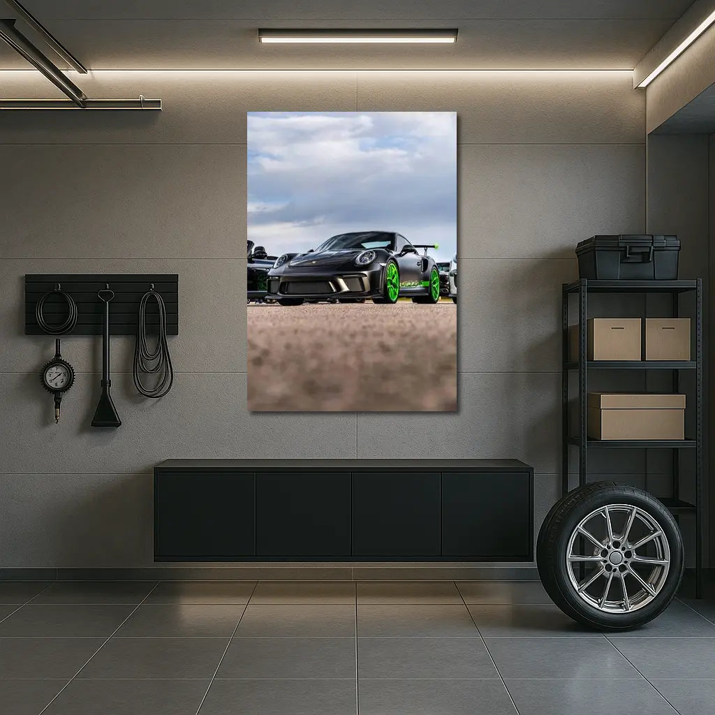 Porsche GT RS Black Green Track Day – Wall Art