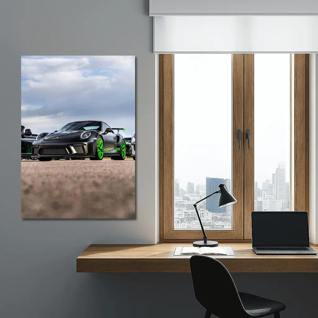 Porsche GT RS Black Green Track Day – Wall Art