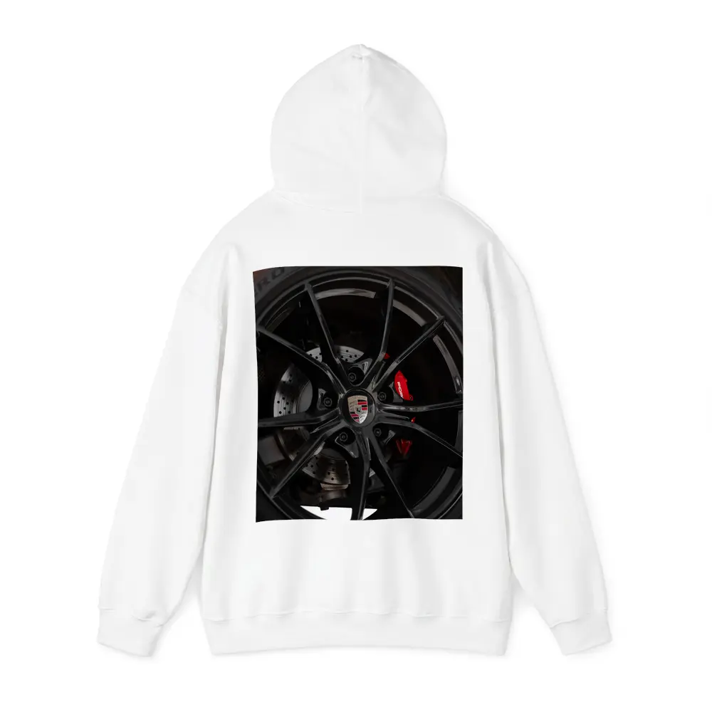 Porsche Black Alloy Wheel Red Brake Caliper – Hoodies